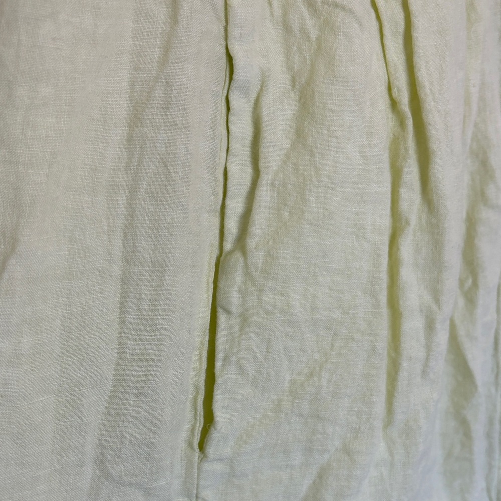 Eileen Fisher Organic Handkerchief Linen Pleated Dress - Citrus - Size M - Picture 3 of 8